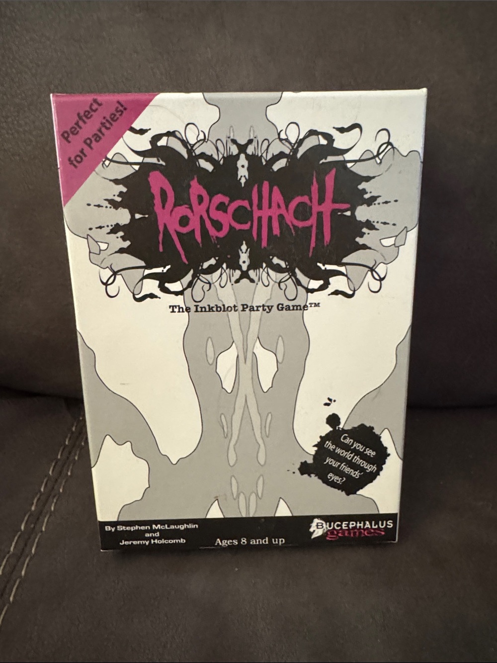 Rorschach Inkblot Party Game — White and Pink